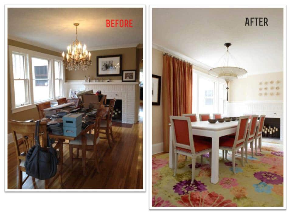 Before and AFter of a dining room