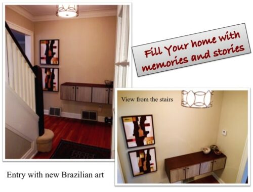 a custom cabinet with Brazilian art