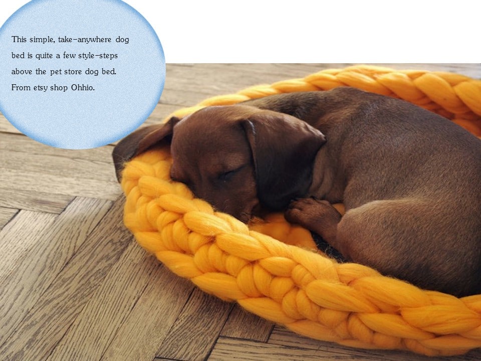 7 ways to integrate pet beds into decor knit bed