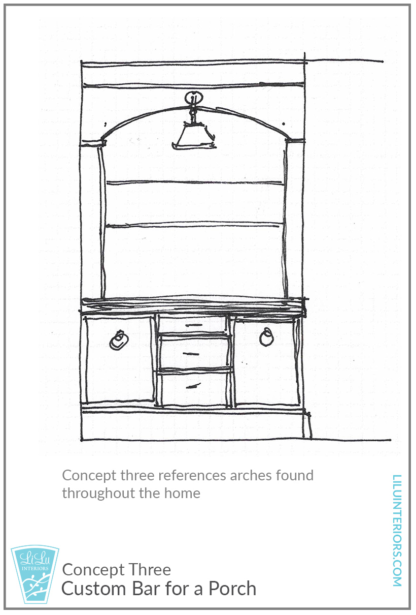 custom cabinets concept sketch three